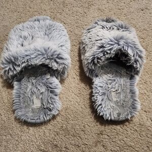 Target Gray Faux Fur Slide Slippers